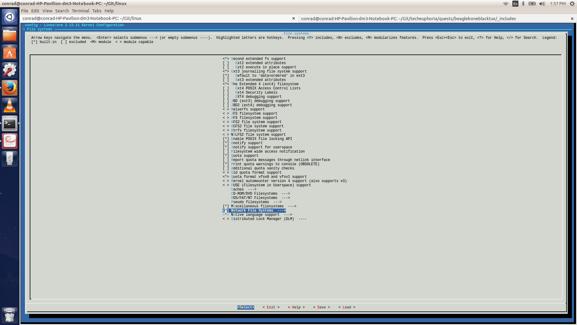 beagleboneblacktux config root nfs network file systems select