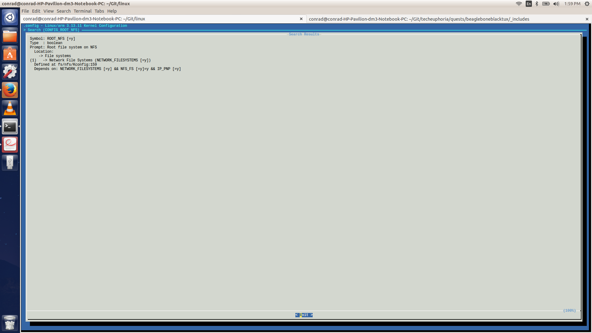 beagleboneblacktux found config root nfs screenshot